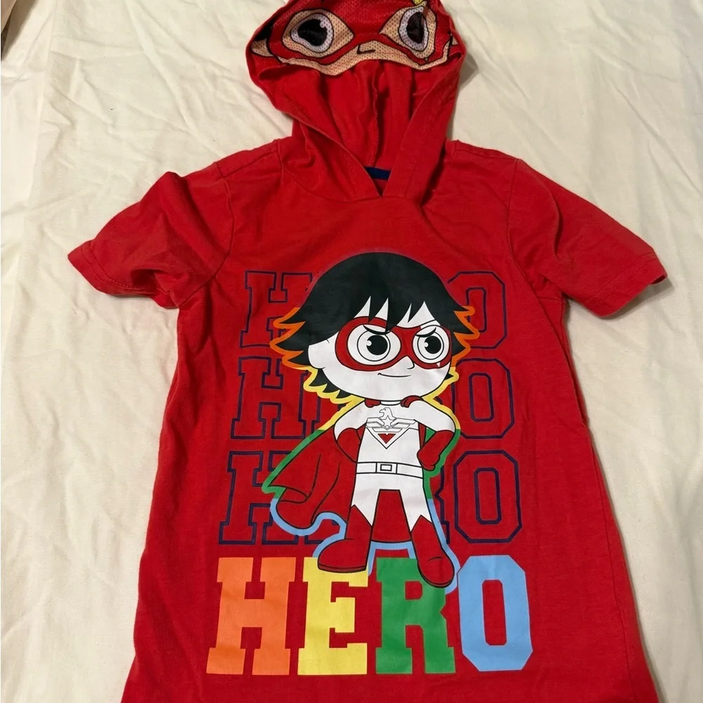 Red Kids' Superhero Hooded Costume Tee